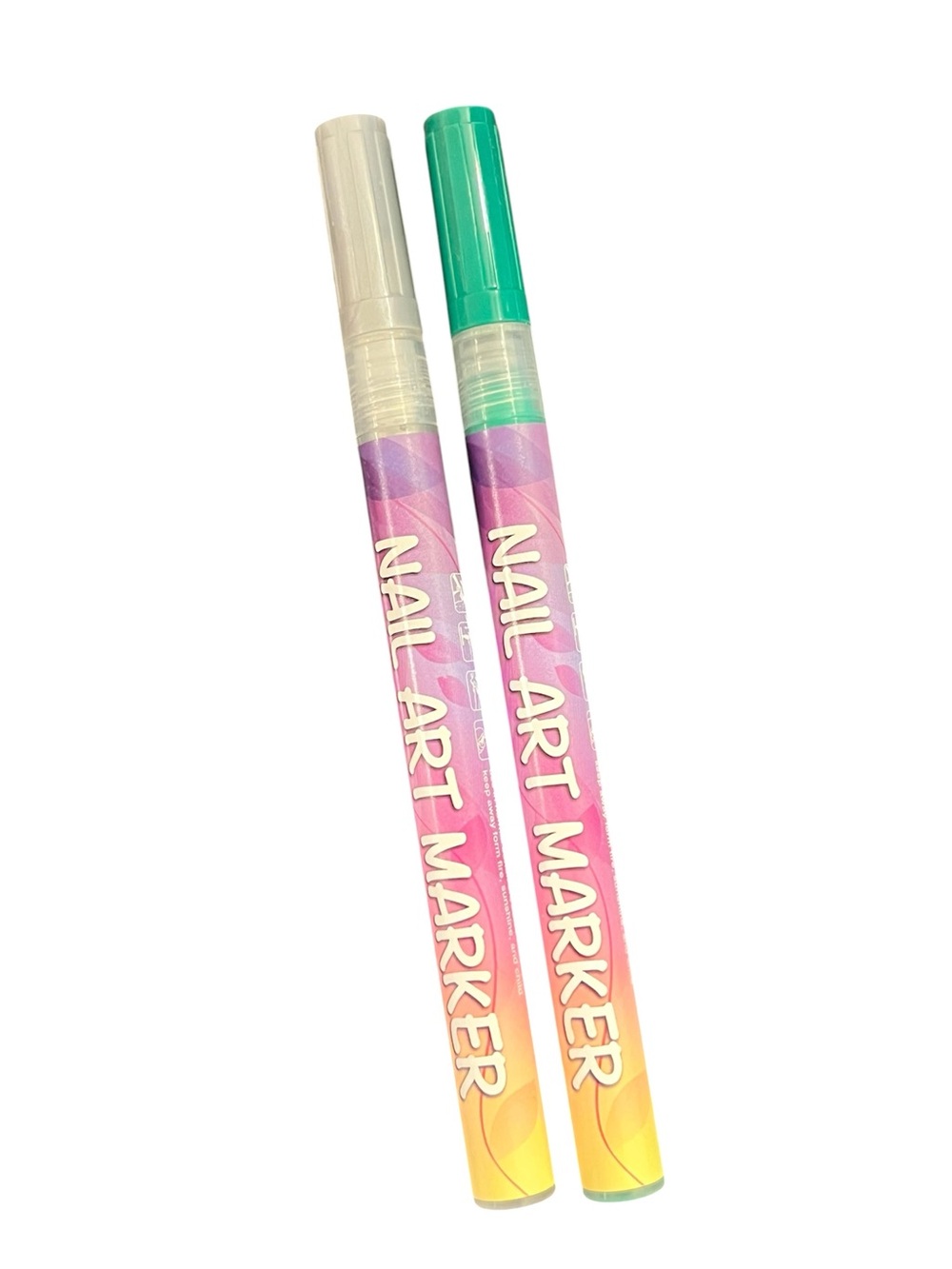 New DIY Nail Art Marker Duo Mint Green & Silver Color